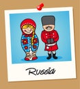 Russia travel polaroid people Royalty Free Stock Photo