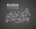 Russia triangle modern black vector perspective map Royalty Free Stock Photo