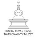 Russia, Tuva Kyzyl, Natsional'nyy Muzey travel landmark vector illustration Royalty Free Stock Photo