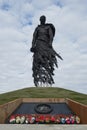 Russia, Tver Region - October 2022. Rzhevsky Memorial Soviet soldier. Beautiful sad monument to Russian warrior died in