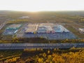 Russia, Ufa. 09 2014. Aerial view of big shops Royalty Free Stock Photo