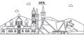 Russia, Ufa architecture line skyline illustration. Linear vector cityscape with famous landmarks, city sights, design Royalty Free Stock Photo