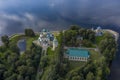 Russia, Uglich, Church of St. Dmitry on the blood, the Volga river Aerial photography