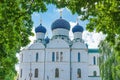 Russia, Uglich, July 2020. A horizontal view of the main church of the Epiphany Monastery.