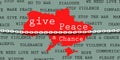 2022 Russia Ukraine crisis.Peace words and map  dialogue, concept Royalty Free Stock Photo