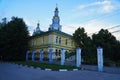 Russia, Ulyanovsk - July 17, 2022: The colored facade of the church in Ulyanovsk
