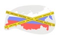 Russia under sanctions. Economic crisis. Flat vector illustration Royalty Free Stock Photo