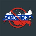 Russia under sanctions. Vector illustration Royalty Free Stock Photo