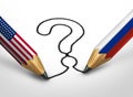 Russia USA Question Royalty Free Stock Photo