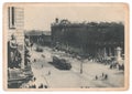 RUSSIA, USSR - CIRCA 1929: a monochrome postcard shows The Avenue of the 25th October at Leningrad