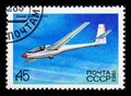 RUSSIA, USSR - CIRCA 1983: A postage stamp from USSR showing glider LAK-12 LIETUVA 1979