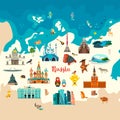 Russia vector atlas, colorful illustration