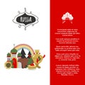 Russia. Sights of Russia and symbols of the country. Vector illustration. A set of elements to create your design