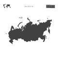 Russia Vector Map Isolated on White Background. High-Detailed Black Silhouette Map of Russia Royalty Free Stock Photo