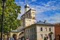 Russia, Veliky Novgorod - August 20, 2023: Bell tower of St. Sophia Cathedral in the Novgorod Kremlin