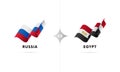 Russia versus Egypt. Football. Vector illustration.
