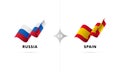 Russia versus Spain. Football. Vector illustration.