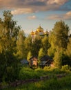 Russia. Village. Golden domes.