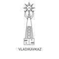 Russia, Vladikavkaz travel landmark vector illustration