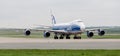 Argo aircraft Boeing 747-BF of AirBridgeCargo Airlines company on a runway. Aviation and transportation Royalty Free Stock Photo
