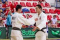 Russia, Vladivostok, 06/30/2018. Judo wrestling competition among men. Teenage tournament of martial arts and fighting sports