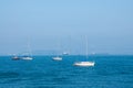 Russia, Vladivostok, July 2018: Ships in strait Bosphorus-East Royalty Free Stock Photo