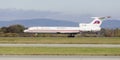 Passenger aircraft Tupolev Tu-154 of Air Koryo North Korea is landing. Aviation and transportation Royalty Free Stock Photo