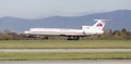 Passenger aircraft Tupolev Tu-154 of Air Koryo North Korea is landing. Aviation and transportation Royalty Free Stock Photo