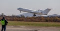 Passenger jet aircraft Yakovlev Yak-42 NATO reporting name: Clobber of KrasAvia Airlines company takes off.