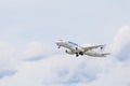 Russia, Vladivostok, 08/17/2020. Passenger plane Sukhoi Superjet 100 SSJ 100-95B of IrAero company in a sky. Russian airlines