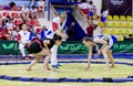 Russia, Vladivostok, 06/30/2018. Sumo wrestling competition among girls born in 2003-2004. Sumo is a traditional Japanese martial