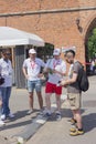 Russia. Volunteers actively help foreign fans