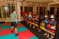 Russia. Vyborg. 11.20.2020 Children in Muay Thai training