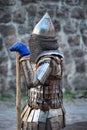 Festival of historical reconstruction. Knight`s Castle. Knights in medieval armor Royalty Free Stock Photo