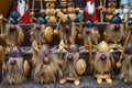 Russia, Vyborg - June 27, 2023: Scandinavian Viking figurines at the souvenir fair