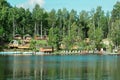 Russia, Vydrino village, Warm Lakes, September 12, 2022, Bilbo Tourist village, small guest houses