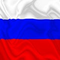 Russia Waving Flag Digital Silk Satin Textile