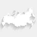 Russia white map on gray background, vector, illustration