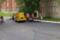 Russia. Workers laid asphalt.