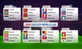 Russia 2018 world cup calendar. Soccer schedule table template , Royalty Free Stock Photo