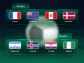 Russia 2018 world cup calendar. Soccer schedule table template , Royalty Free Stock Photo