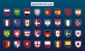 Russia 2018 world cup with flags of countries. Royalty Free Stock Photo