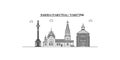 Russia, Yakutsk city skyline isolated vector illustration, icons