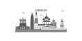Russia, Yaroslavl city skyline isolated vector illustration, icons