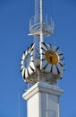 Russia, Yaroslavl-March 29.2016. Lighthouse with emblem of city at river station