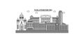 Russia, Yekaterinburg city skyline isolated vector illustration, icons Royalty Free Stock Photo