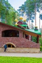 Temple of St. Seraphim of Sarov in the monastery in honor of the holy royal martyrs `Ganina Yama` on a summer sunny day Royalty Free Stock Photo