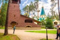 Temple of St. Seraphim of Sarov in the monastery in honor of the holy royal martyrs `Ganina Yama` on a summer sunny day Royalty Free Stock Photo