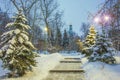 Russia. Yekaterinburg. Kharitonovsky garden in winter .