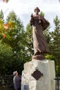 Monument to John Chrysostom in the Pavel Bazhov Mountain Park on a summer day